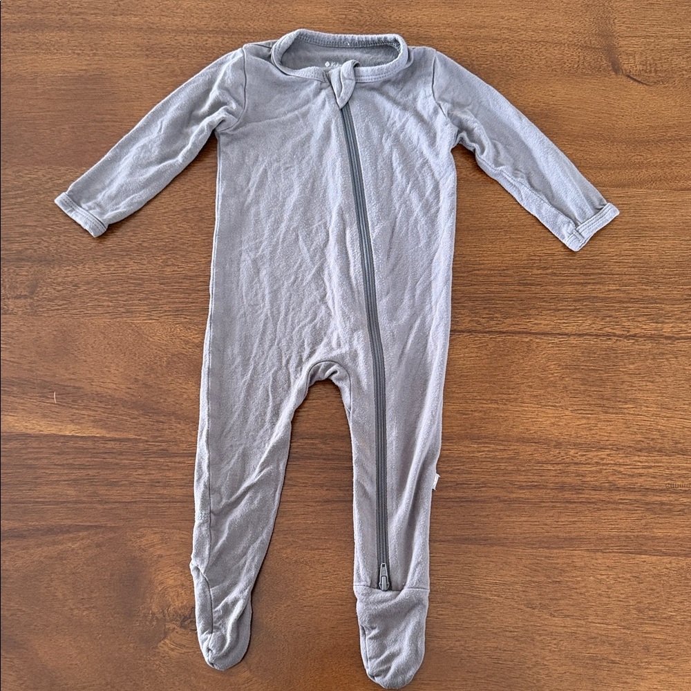149 Kyte BABY Soft Gray Footed Onesie